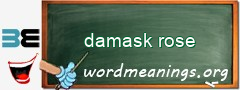 WordMeaning blackboard for damask rose